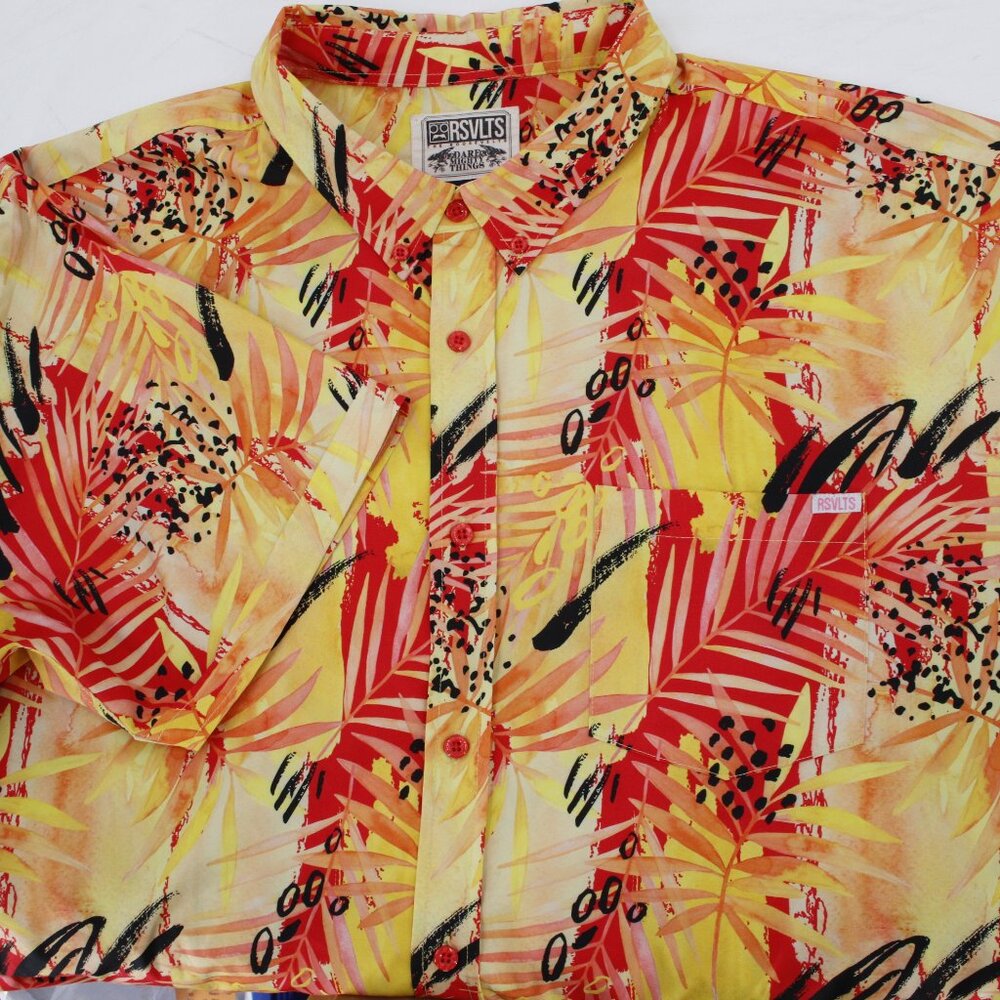 RARE Rsvlts Shirt Men's 3XL Dare Mighty Things Short Sleeve Button Down Stretch